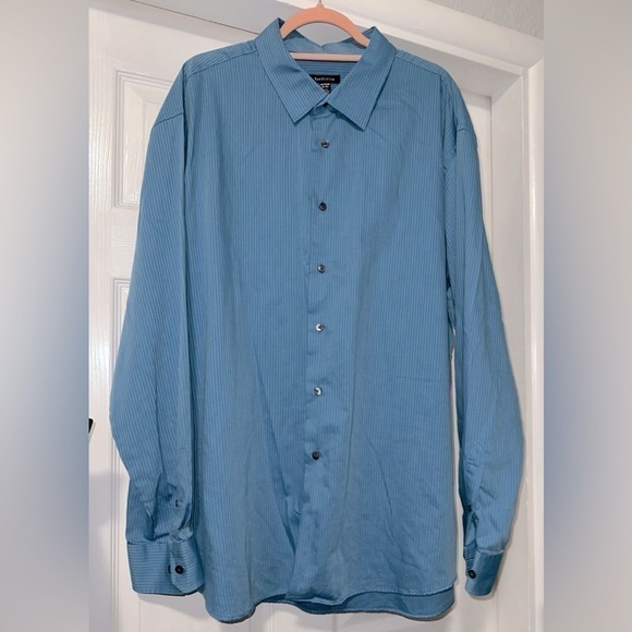 Van Heusen Men's Dress Shirt, Blue with stripes - Picture 4 of 6